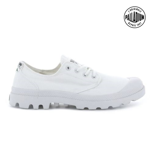 Palladium Pampa OX Organic Men's Oxfords Shoes White | UK D815-LAG